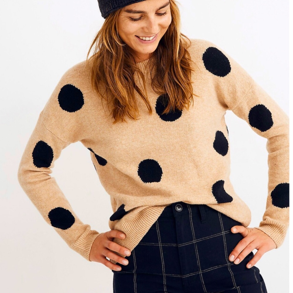 Madewell Wool Polka dot Greystone pullover sweater - Small